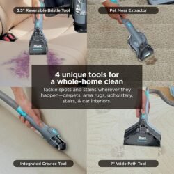 Shark StainStriker Portable Carpet Upholstery & Area Rug Cleaner, Stain & Odor Remover, Perfect for Car Interiors, Nordic Blue, PX202BRN