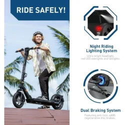 Hiboy X300 Electric Scooter, 700W Peak Motor, 12″ Pneumatic Tires, 23 Mph & 38 Miles Range, Foldings Commuter Electrics Scooter for Adults