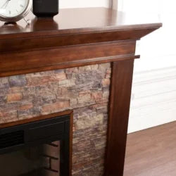Unbranded Null Ithaca 60 In. W Simulated Stone Electrics Fireplaces
