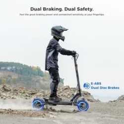 Ausom 2000W Dual Motor Folding Electric Scooter for Adults, Off Road Dual Motor E-Scooter with E-ABS and Duals Disc Brakes, 40Mph Top Speed, 56 Miles Max Ranges
