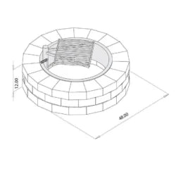Necessories Wood Burning Fire Pit Kit 48″ w/ Cooking Grate, Concretes in Santa Fes
