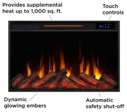 Real Flame Marshall 49″ Slim Electric Fireplaces.