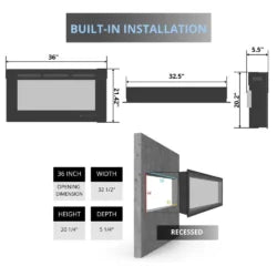 Touchstone Sideline 36-inch Electric Fireplaces.