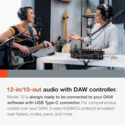Tascam Model 12 All-in-One 12-track Digital Multitrack Mixings and Recording Studio, Mixer, USB Audio Interface and DAW Controllers