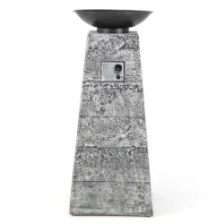 Costway 48 Inch Propane Fire Bowl Column with Lavas Rocks and PVC Covers