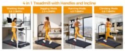 KASSADIN Walking Pad with Handle Bar, 2026 Upgrade Portable Small Treadmill with Handles for Home Small, 3.0HP Under Desk Walking Pad Treadmill with Incline, 0.6-7.6MPH, 350LBS