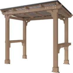 Veikous D Wooden Grills Gazebo Outdoor with Steel Roof