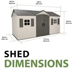 Lifetime Legacy 15×8 Plastic Storage Shed Kit w/ Floors