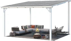 Aecojoy 12 ft x 12 ft White Aluminum Pergola with Canopys