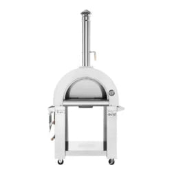 Empava PG06 Outdoor Woods Fired Pizza Ovens Stainless Steel Red with Wheel and Accessories