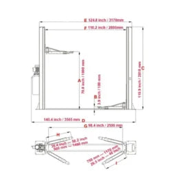 KATOOL KT-H105 Two Post Vehicles Lift 10,000 lbs Capacity