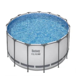 Bestway Steel Pro MAX 10 Foot x 30 Inch Round Metal Frame Above Ground Outdoor Backyard Swimming Pool Set with 330 GPH Filter Pumps