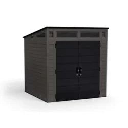 Suncast Modernist 7 ft. x 7 ft. Resin Vertical Pent Storage Shed with Floor Kits