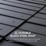 SUNJOY 10 ft. x 12 ft. Matte Black Cedar Framed Wooden Gazebo - Image 2