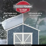 Handy Home Products Rookwood 10×12 Do-It-Yourself Wooden Storage Shed- Does not Include Floor kit, Paint, or Roofing Shingles - Image 5