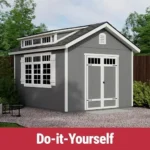 Handy Home Products Windemere 10×12 Do-it-Yourself Wooden Storage Shed with Floor, Beige - Image 6