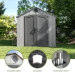 Lifetime Outdoor Storage Shed, 8 x 10 Foot, Gray - Image 5