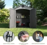 Lifetime Outdoor Storage Shed, 8 x 10 Foot, Gray - Image 4