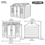 Lifetime Lockable Polyethylene Outdoor Storage Shed, 10′ x 8′, Tan & Brown (60005) - Image 4