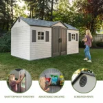 Lifetime Legacy 15×8 Plastic Storage Shed Kit w/ Floor - Image 3
