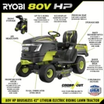 Brushless 80V Hp 46-Inch Cordless Lawn Tractor Battery Powered - Image 6