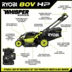 RYOBI 80v Hp brushless 30″ self-propelled dual-blade lawn mower kit - Image 7