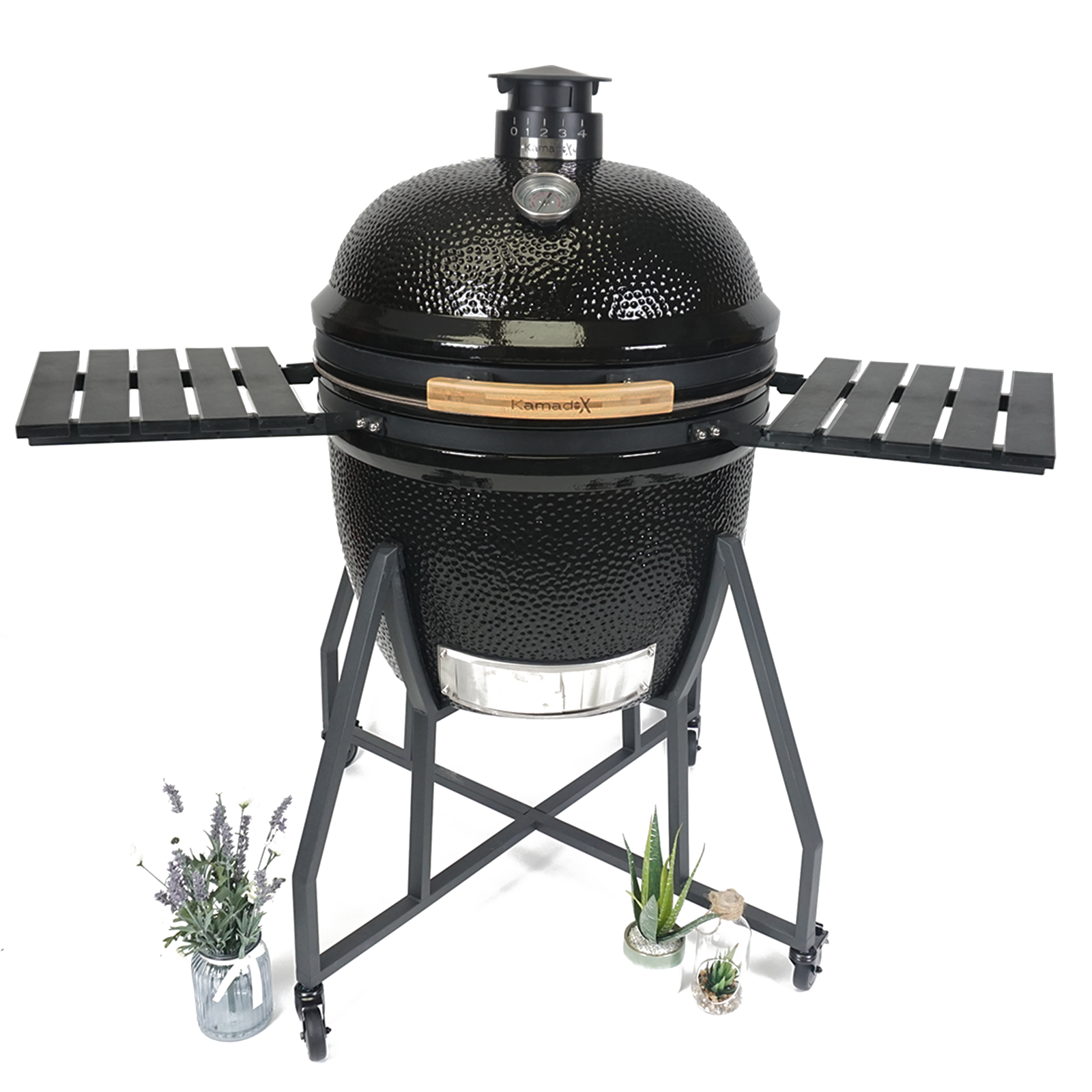 periolla-product-98-image-1.png Kamado X Supreme Ceramic Charcoal BBQ Grill – Black - Image 1
