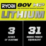 RYOBI 80V HP Brushless 42 in. Battery Electric Cordless Zero Turn Riding Mower Batteries and Charger 80V Batteries 40V - Image 5