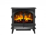 Dimplex Leckford Large Freestanding Electric Stove, Black, LED Flame Effect, 2kW Adjustable Heater