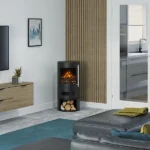 Be Modern Orba 2kW Matt Black Electric Stove (H)850mm (W)410mm - Image 2