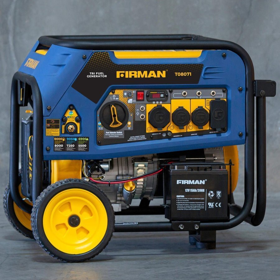 2425c85e-7978-4a0d-b12d-914bad163454.jpeg Generator 8000W/ 10,000W Tri Fuel Electric Start 120V/240V with Wheel Kit - Image 1