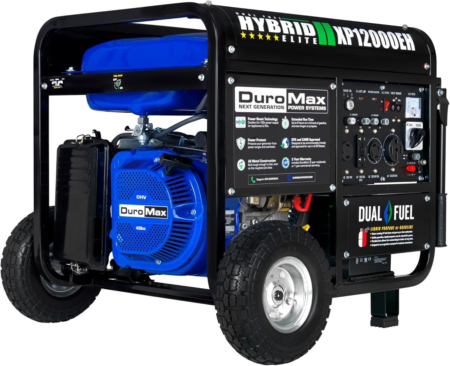 461.jpg DuroMax XP12000EH 12,000 Watt Dual Fuel Portable Generator - Image 1