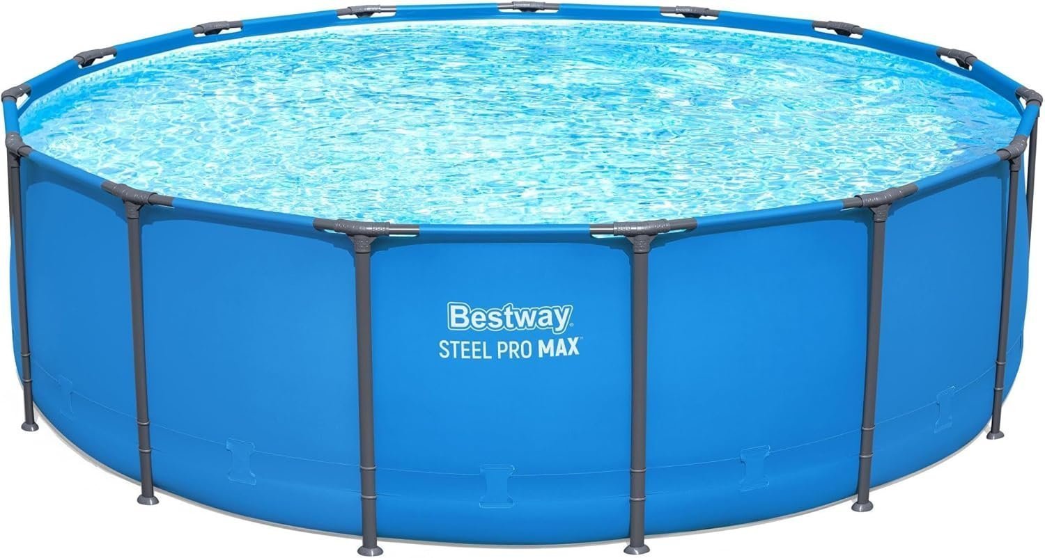 71DliKJiRL._AC_SL1500_.jpg Bestway Steel Pro Max 15′ x 48″ Round Above Ground Pool Kit - Image 1