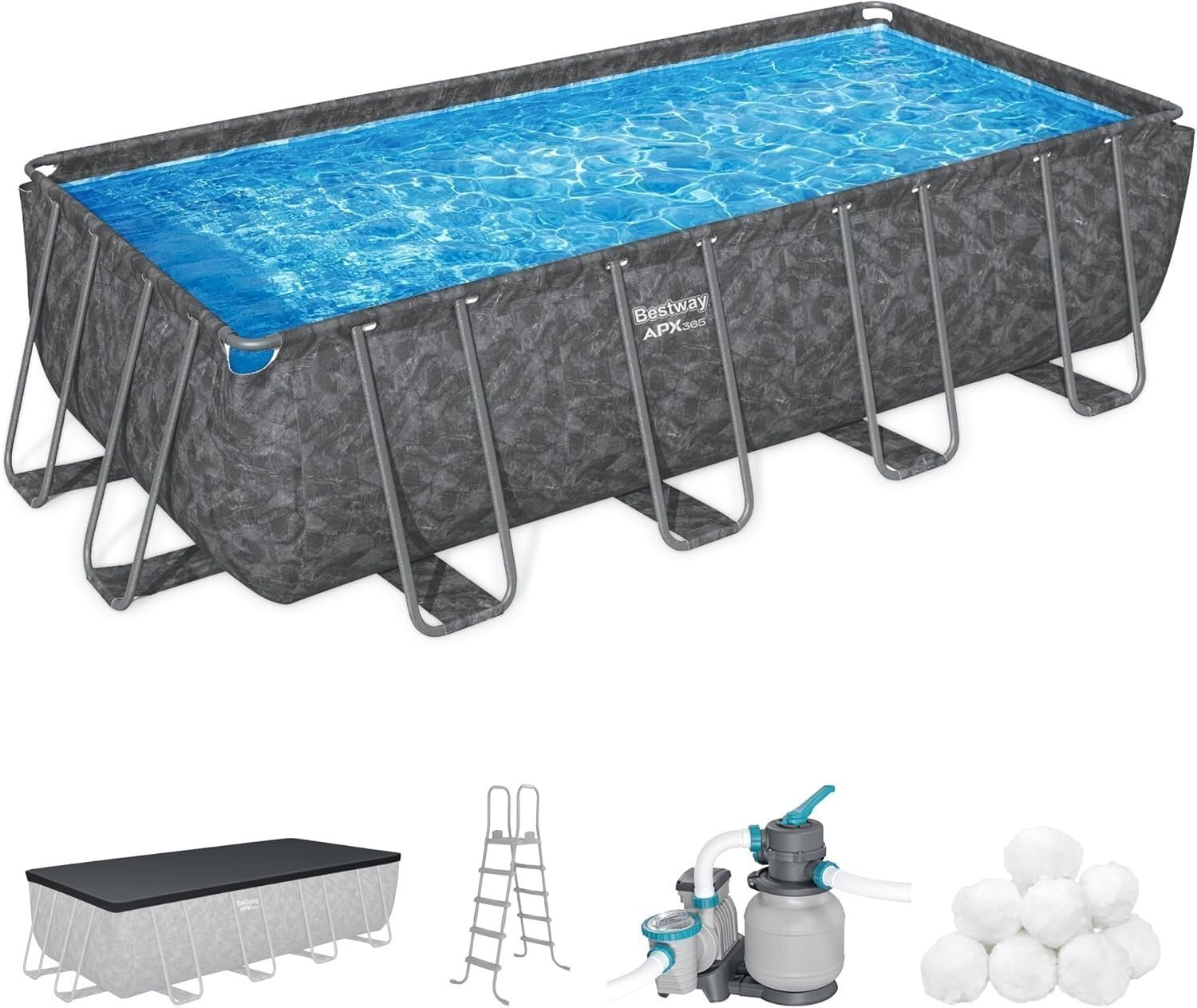 71iRx8zwm5L._AC_SL1500_-1.jpg Bestway APX 365 18′ x 9′ x 52″ Rectangular Above Ground Swimming Pool - Image 1