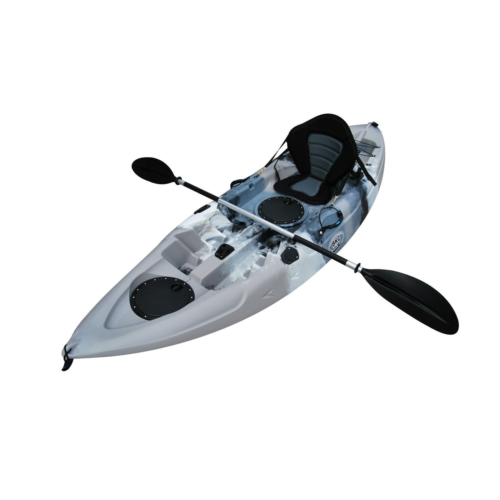 788.jpg Brooklyn Kayak UH-FK184-GRY 9 ft. 2 in. Sit on Top Single Fishing Kayak Seat And Paddle – Grey Camo - Image 1