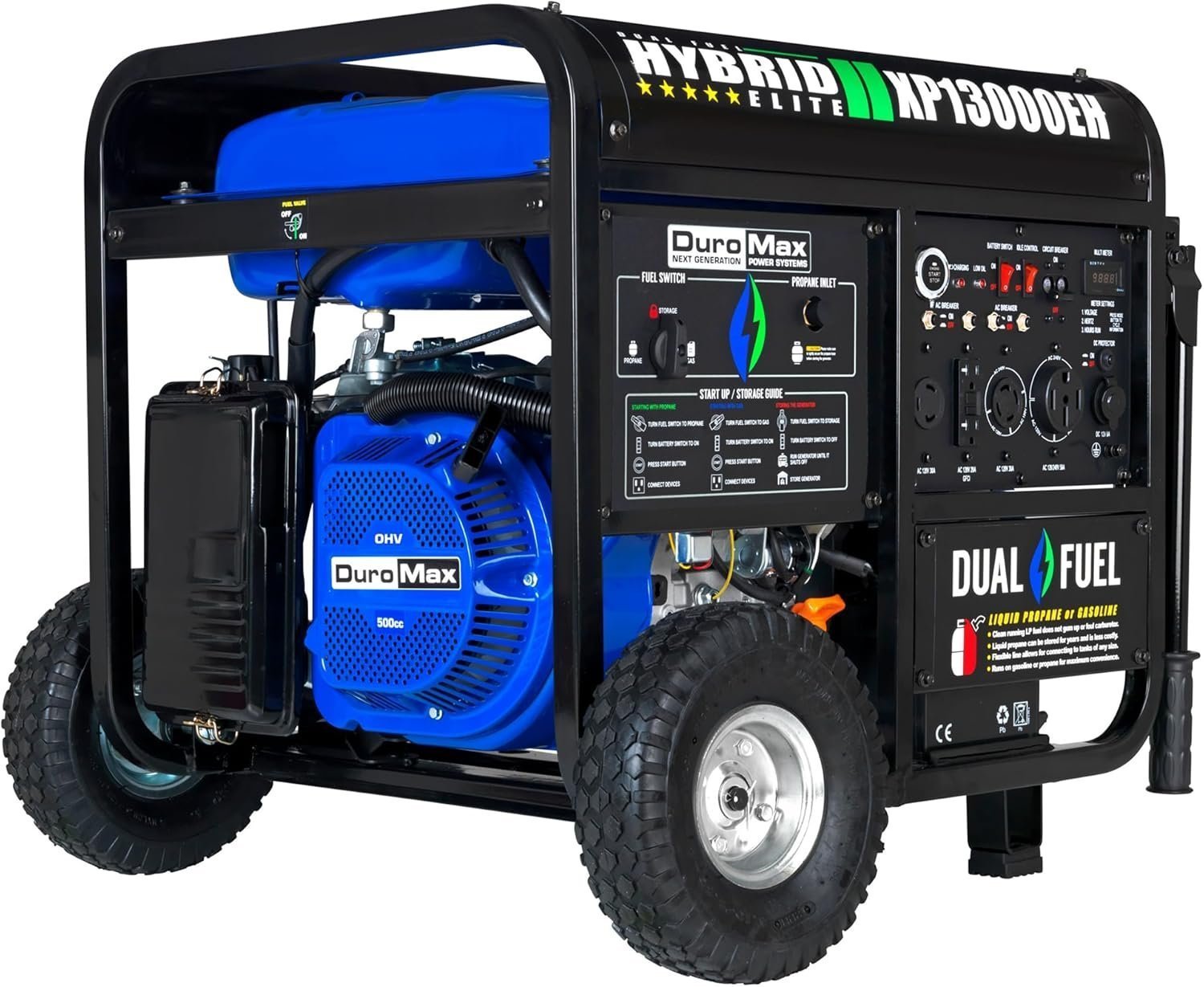 810OWVHvLWL._AC_SL1500_.jpg DuroMax XP13000EH 13,000 Watt Dual Fuel Portable Generator - Image 1