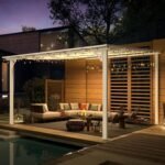 Aecojoy 12 ft x 12 ft White Aluminum Pergola with Canopy - Image 5