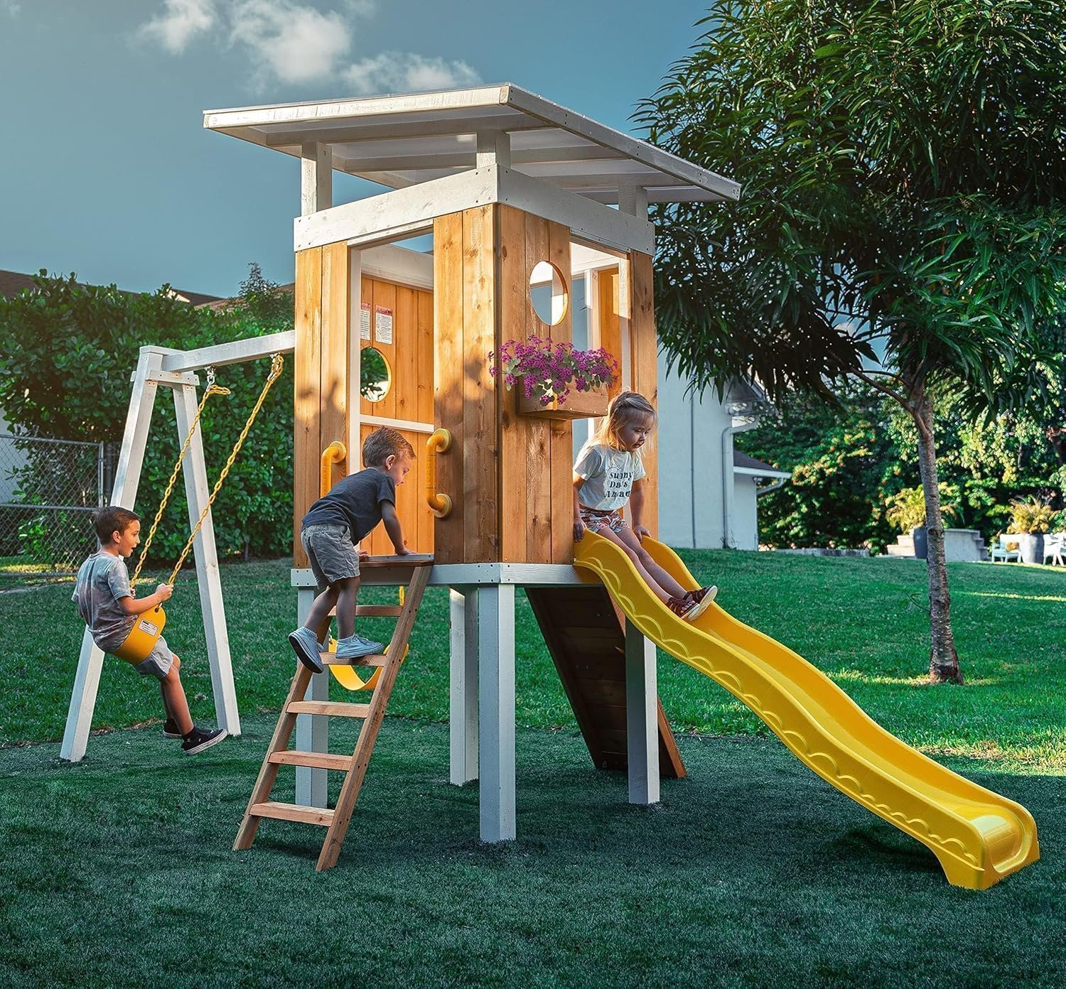 A1pQACWI1L._AC_SL1500_-1.jpg Avenlur Forest Modern Backyard Outdoor Swing Set - Image 1
