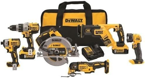 B073T58ZKF-0-1756242121990-1.jpg DEWALT 20V MAX Power Tool Combo Kit, 6-Tool Cordless Power Tool Set with 2 Batteries and Charger (DCK694P2) - Image 1