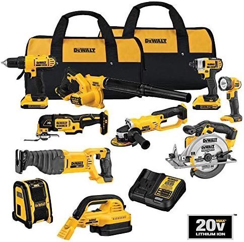 B0773CS85H-6-1756241064365.jpg DEWALT 20V MAX Power Tool Combo Kit, 10-Tool Cordless Power Tool Set with 2 Batteries and Charger (DCK1020D2) - Image 1