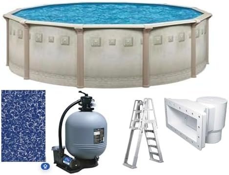 B07Q3HXPBB-0-1755891754122.jpg Brazil Premium 27′ x 52″ Round Above Ground Swimming Pool Package - Image 1
