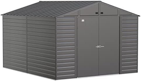B08WCPL7J4-0-1756075804583.jpg Arrow Select 10′ x 12′ Outdoor Lockable Steel Storage Shed Building, Charcoal - Image 1