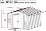 Arrow Select 10′ x 12′ Outdoor Lockable Steel Storage Shed Building, Charcoal - Image 2