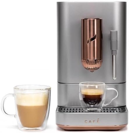 B09TPZGT5K-0-1755805740122.jpg Café Affetto Automatic Espresso Machine + Milk Frother | Built-In & Adjustable Espresso Bean Grinder | One-Touch Brew in 90 Seconds | Steel Silver, 1.2 Liter, (C7CEBBS2RS3) - Image 1