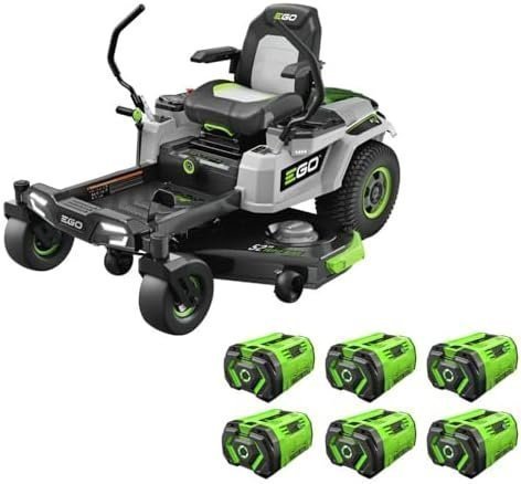 B0BQQ1HCX6-0-1755636062637-1.jpg EGO Power+ Electric Riding Lawn Mower, 52″ Deck with Zero Turn Radius, Includes (6) 56V 12.0Ah Batteries and Charger – ZT5207L - Image 1