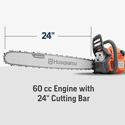 B0BRNQHRXP-1-1755807410207.jpg Husqvarna 460 Rancher Gas Powered Chainsaw, 60.3-cc 3.6-HP, 2-Cycle X-Torq Engine, 24 Inch Chainsaw with Automatic Adjustable Oil Pump, For Wood Cutting, Tree Trimming and Land Clearing - Image 1
