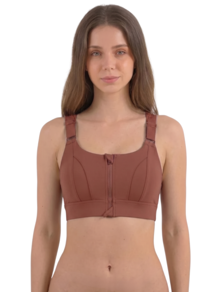 Wire-Free Front Zip Sports Bra