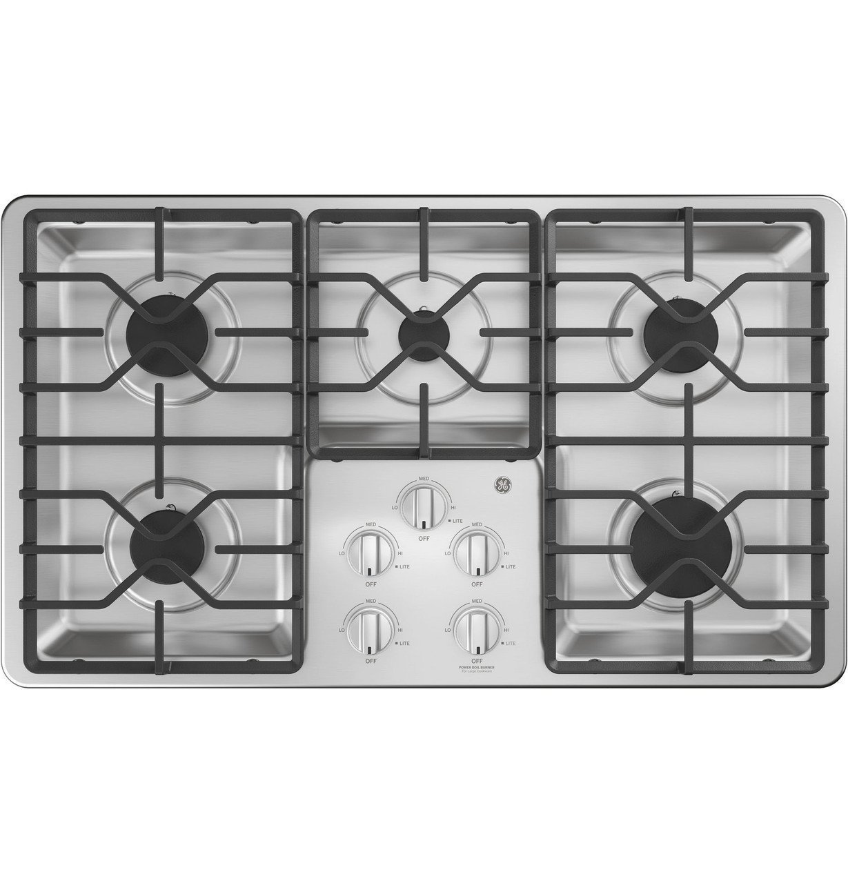 JGP3036SLSS__86460-1.jpg GE 36″ Built-In Gas Cooktop JGP3036SLSS - Image 1