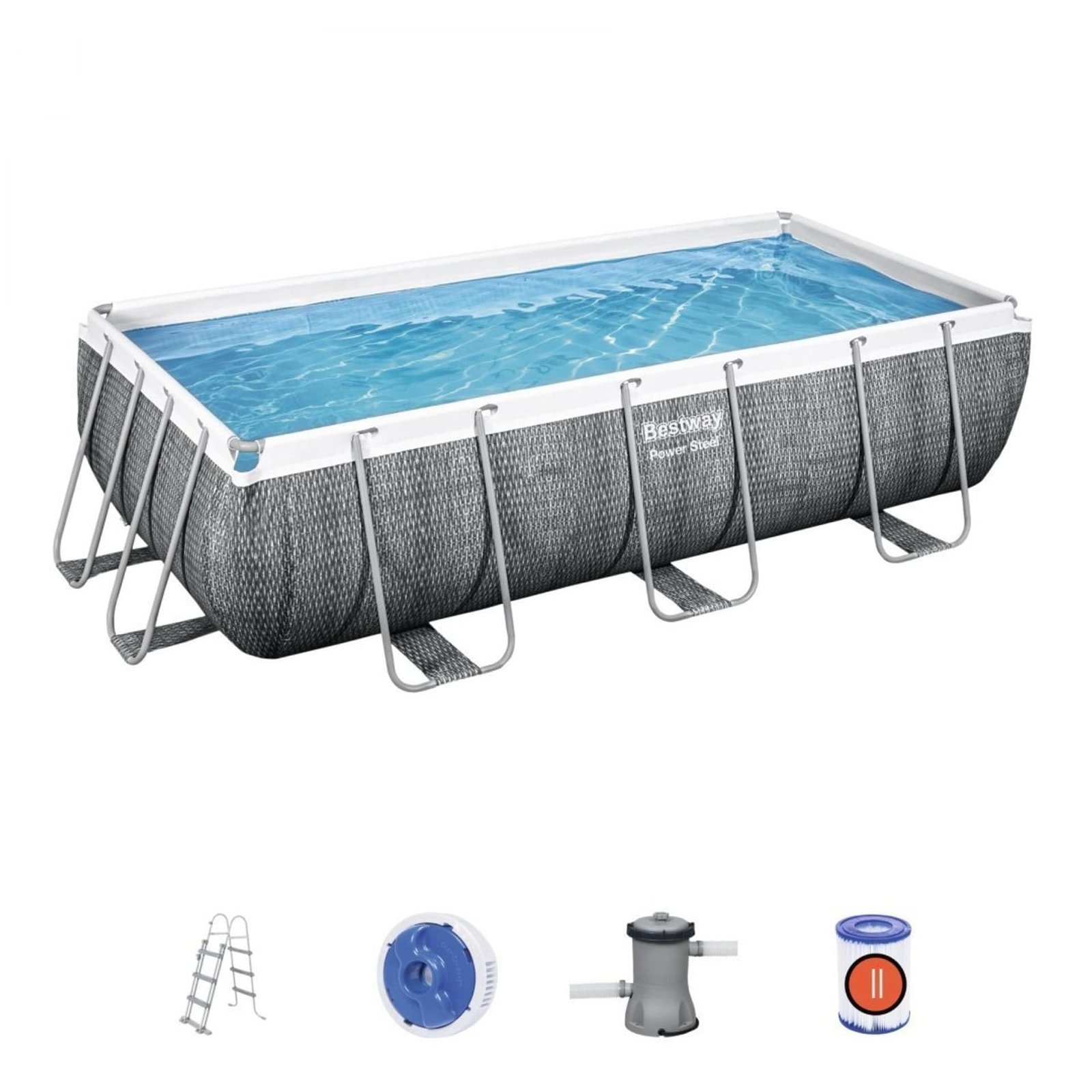 bestway-power-steel-56721-3-above-ground-pool-framed-pool-rectangular-6478-l-grey-1.jpg Bestway Power Steel Above Ground Framed Pool 56721-3 - Image 1