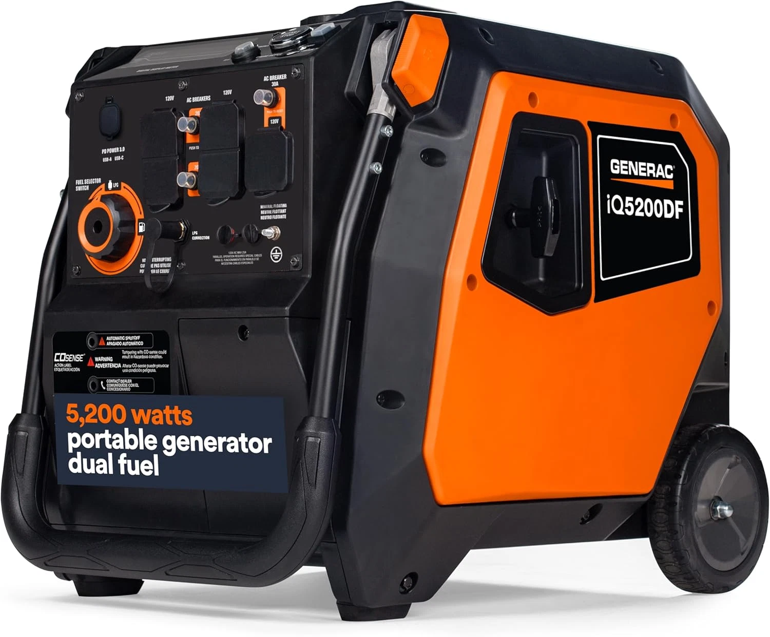 s-l1600-6.webp Generac iQ5200 DF 3900 Watt Electric Start Dual Fuel Inverter Generator - Image 1